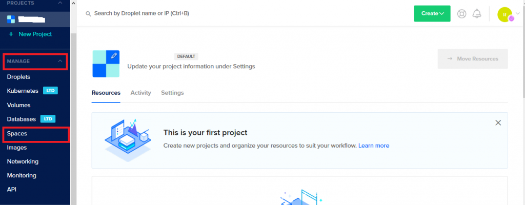 Expand Manage and Spaces