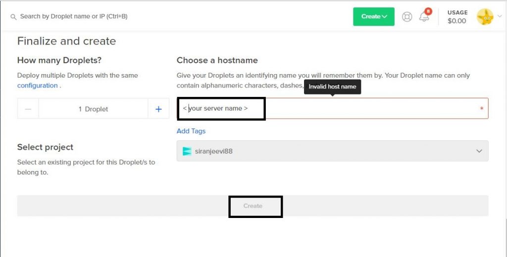 Create host name.