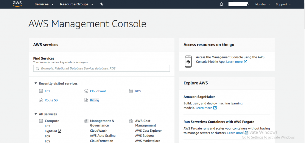 Login into AWS Console