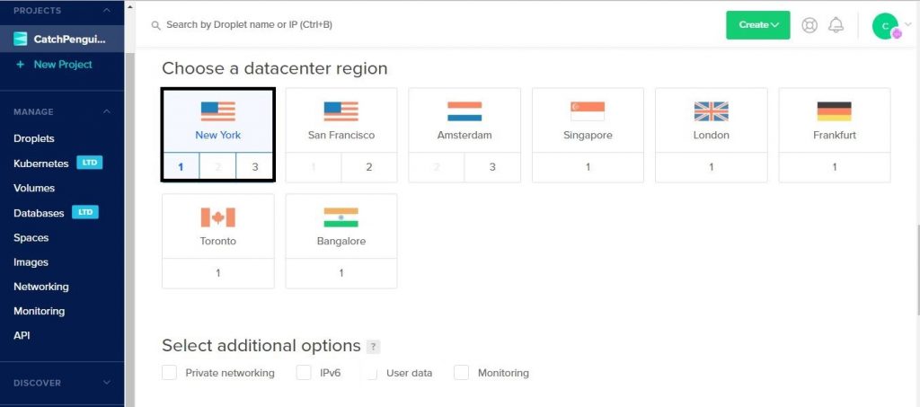 Choose a datacenter region