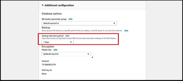 Database Additional Configuration settings