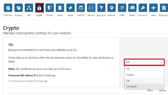 SSL Configuration in Cloudflare