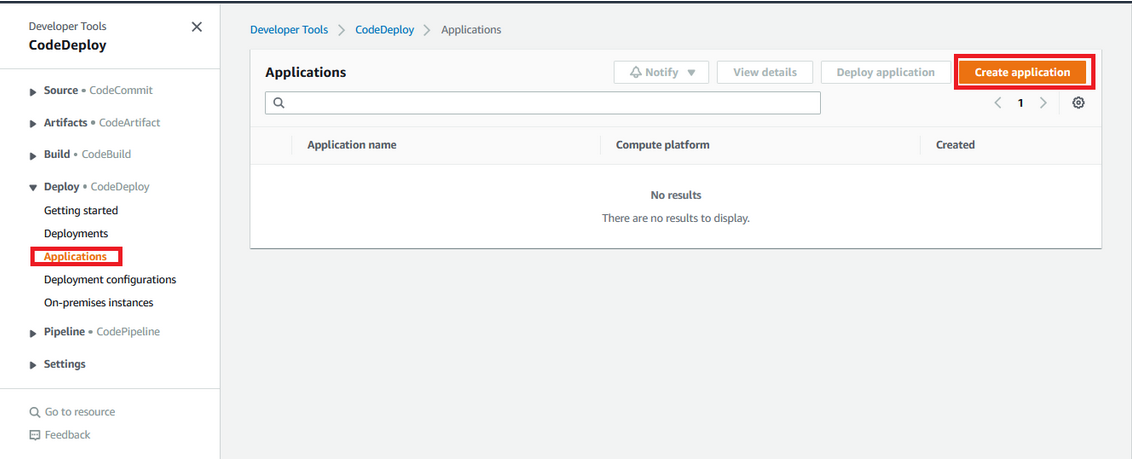 Creating Codedeploy in AWS