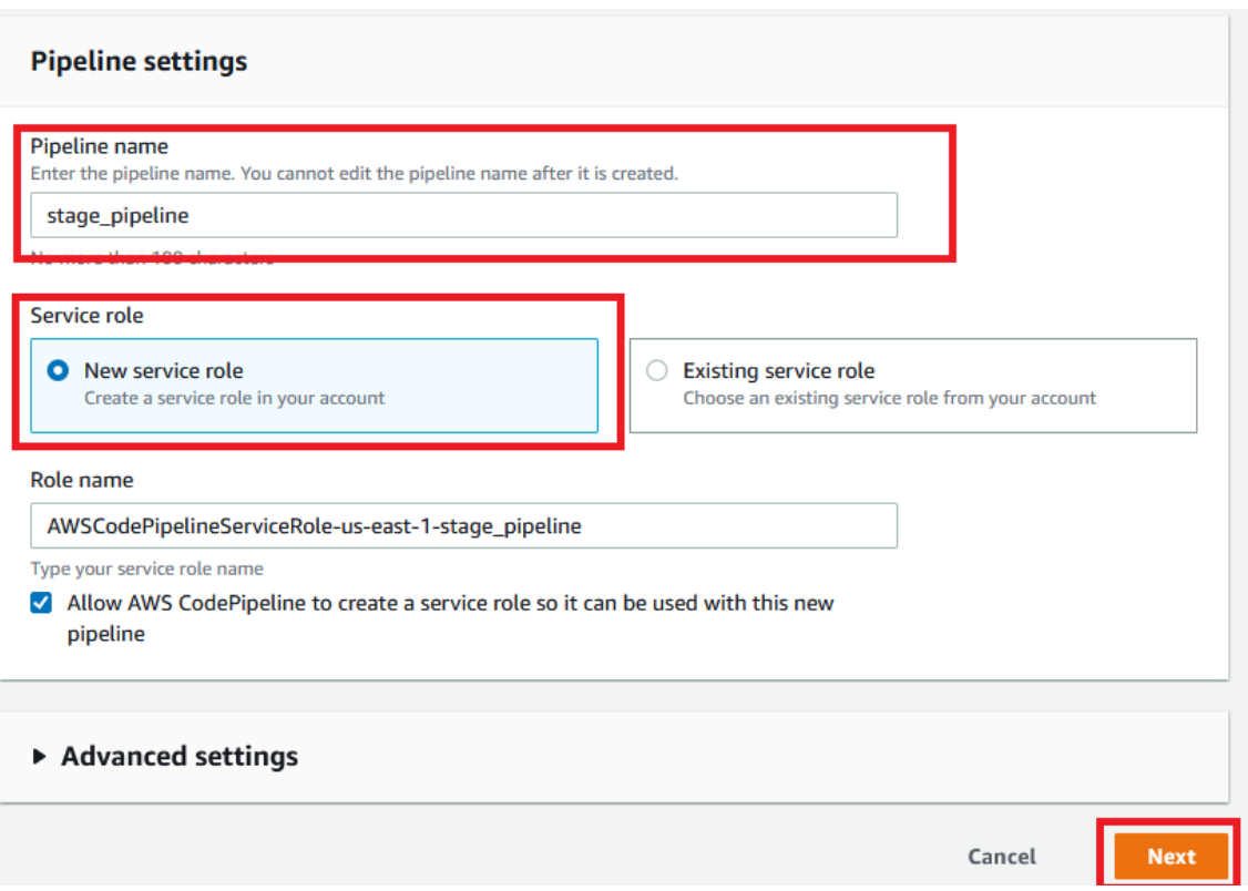 SAAS Pipeline settings.