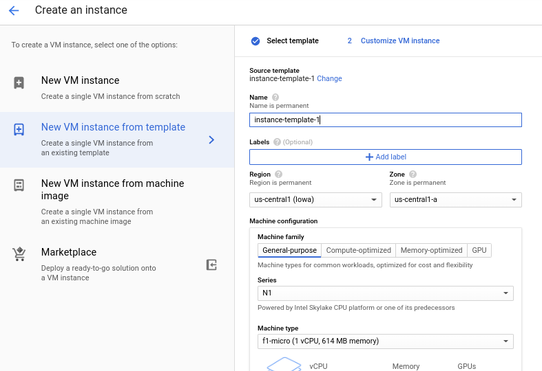 VM creation using Template