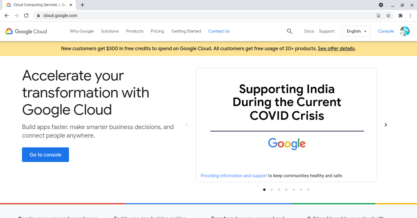 Google cloud console