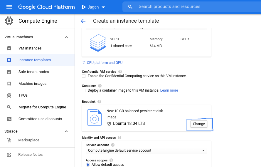 Changing custom image in GCP