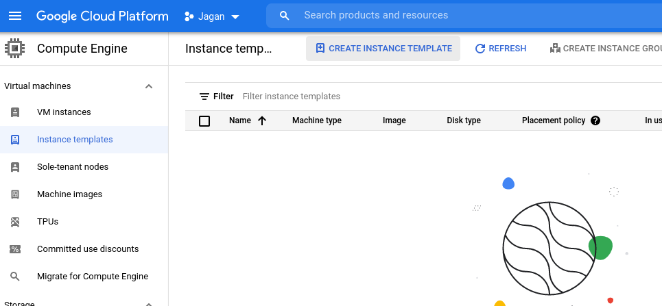 Instance template creation