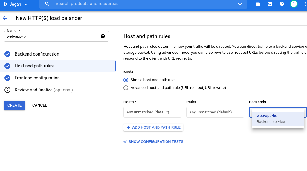 Configuring Host and Path rules