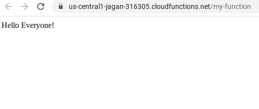 Accessing the Cloud function URL