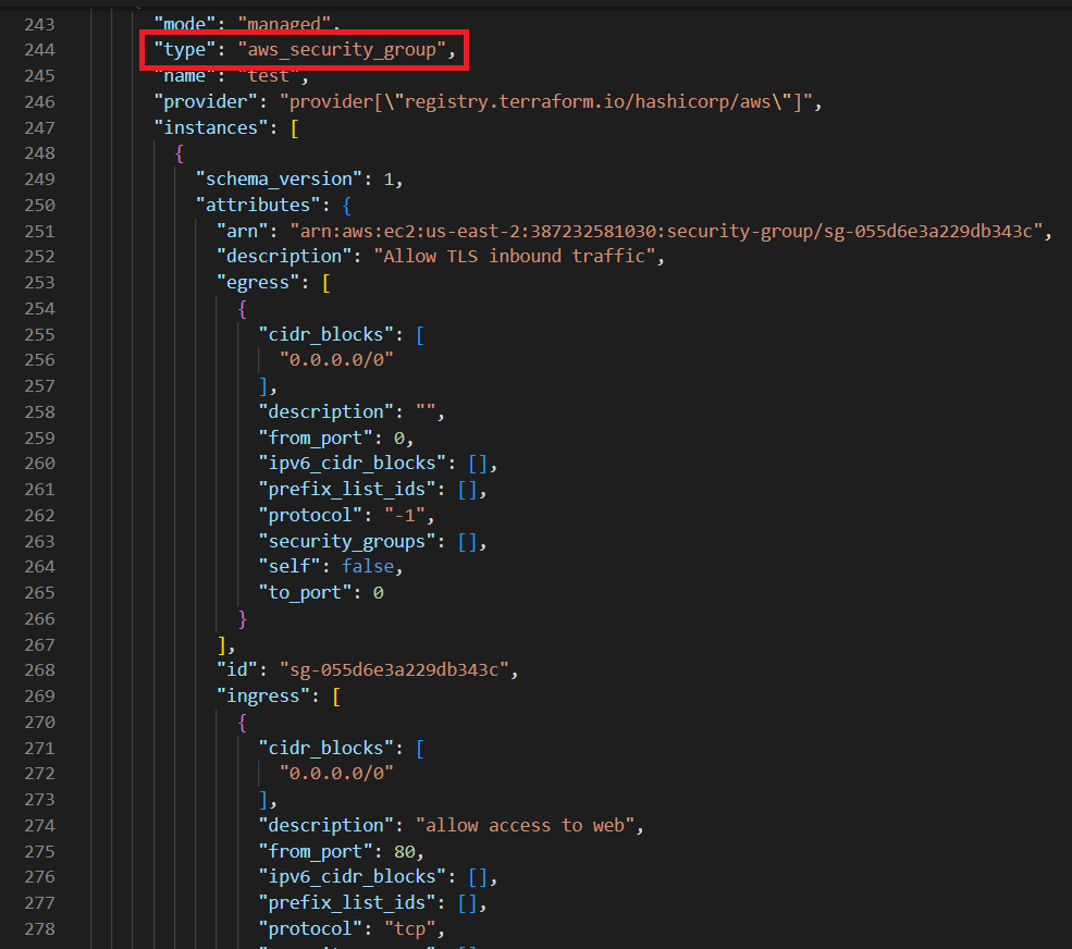 Terraform State File Security Group