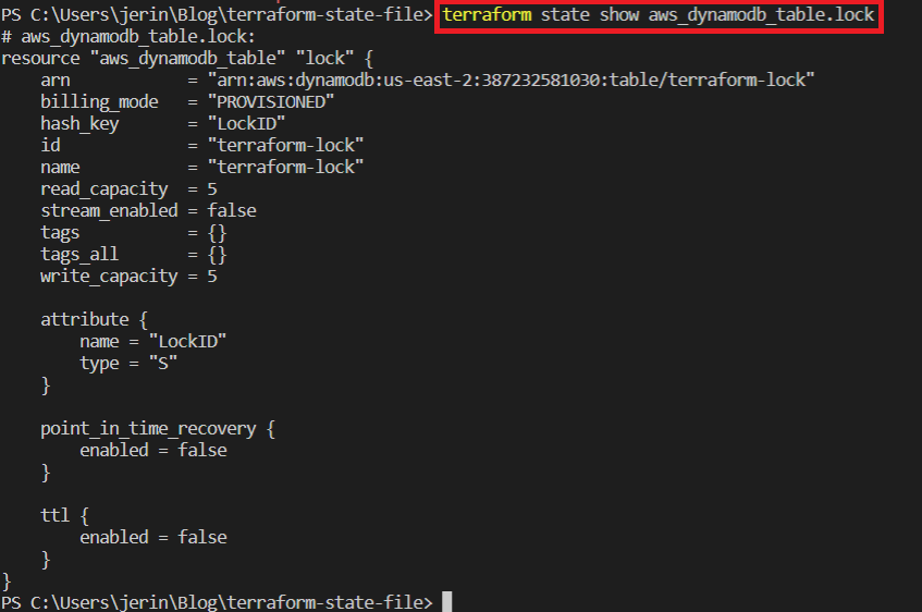 Terraform State File Show Command