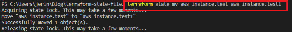 Terraform State File mv Command