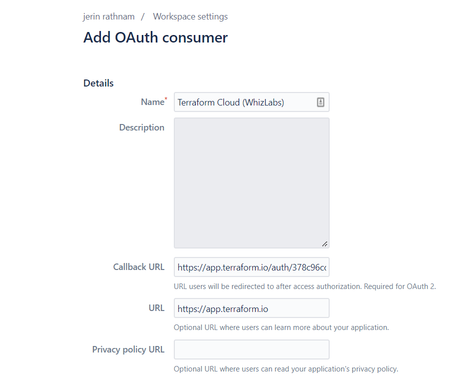 Bitbucket OAuth Consumer