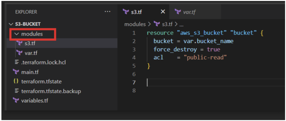 Module Folder in Terraform Environment