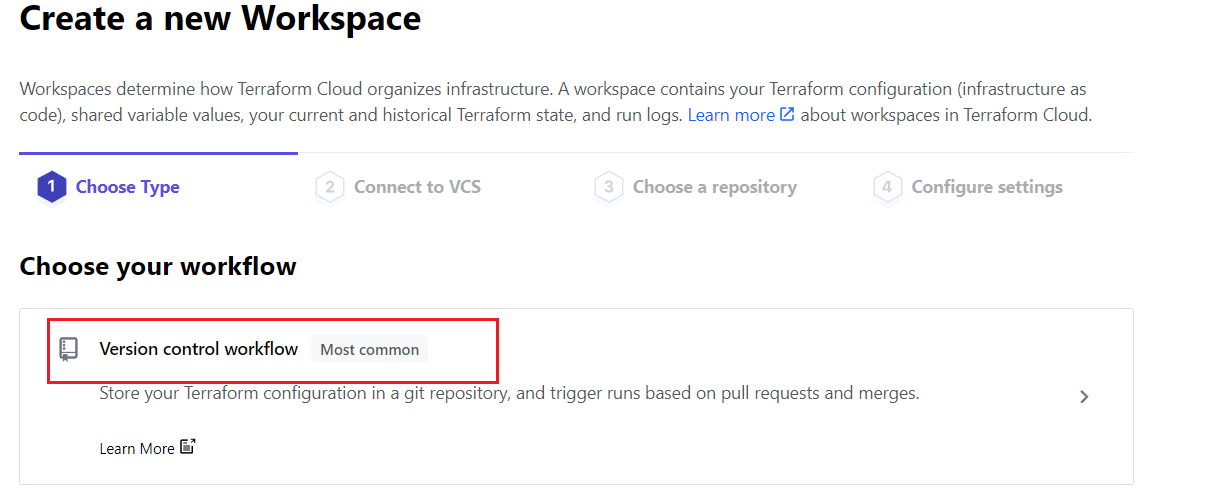 Terraform Cloud Choose Workflow