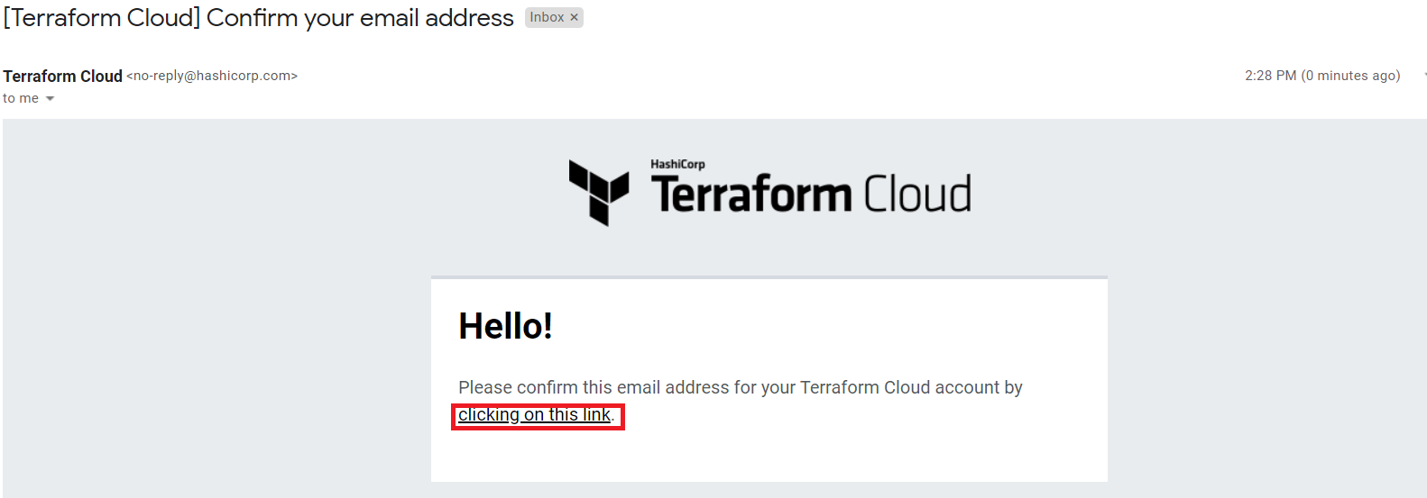 Terraform Cloud Confirmation Link