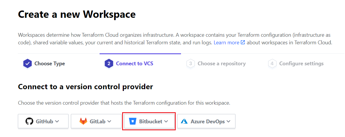 Terraform Cloud Connect Bitbucket