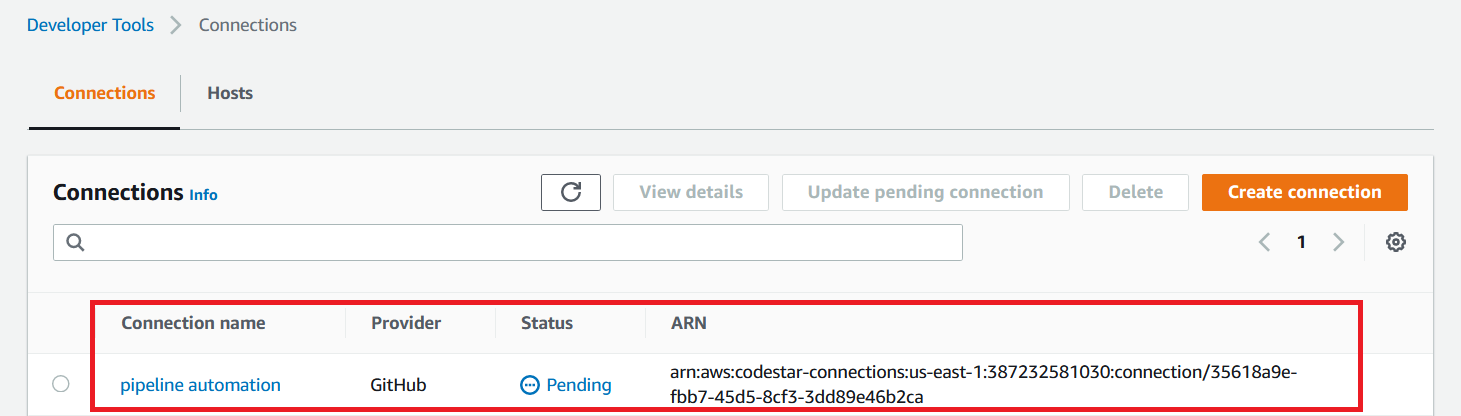 Terraform S3 Static Webhosting codepipeline Connection pending