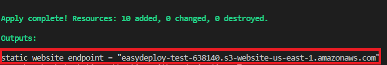 Terraform S3 Static Webhosting codepipeline Static Website Endpoint