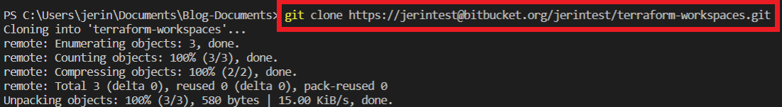 Terraform Workspace Git Clone