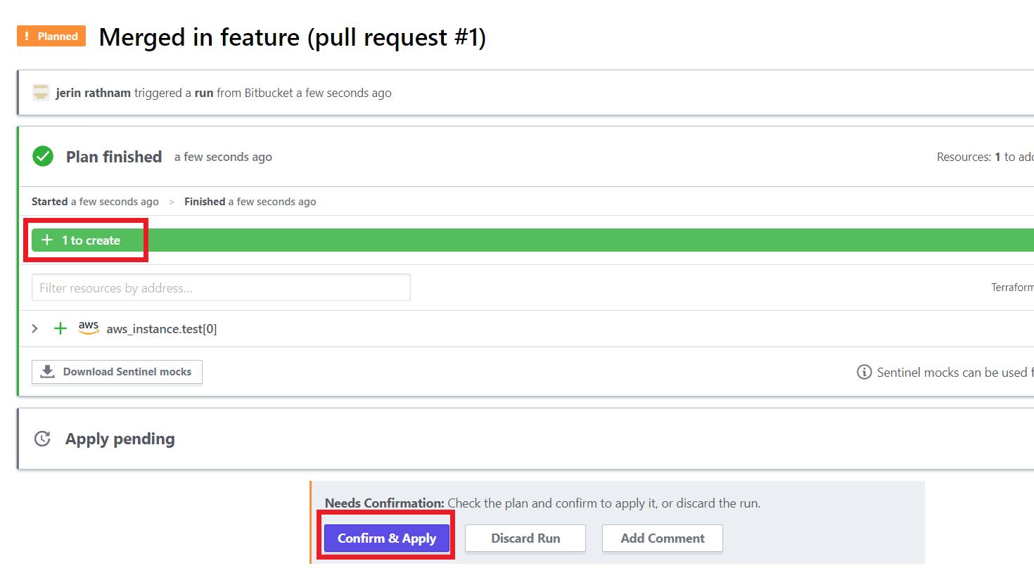 Terraform Workspaces Dev Finished Plan