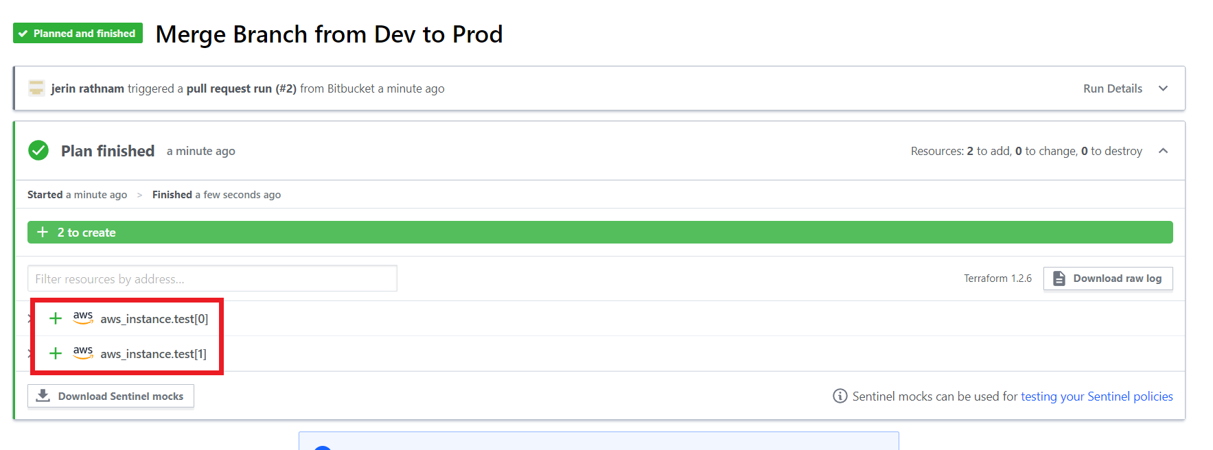 Terraform Workspaces Prod Plan Finished