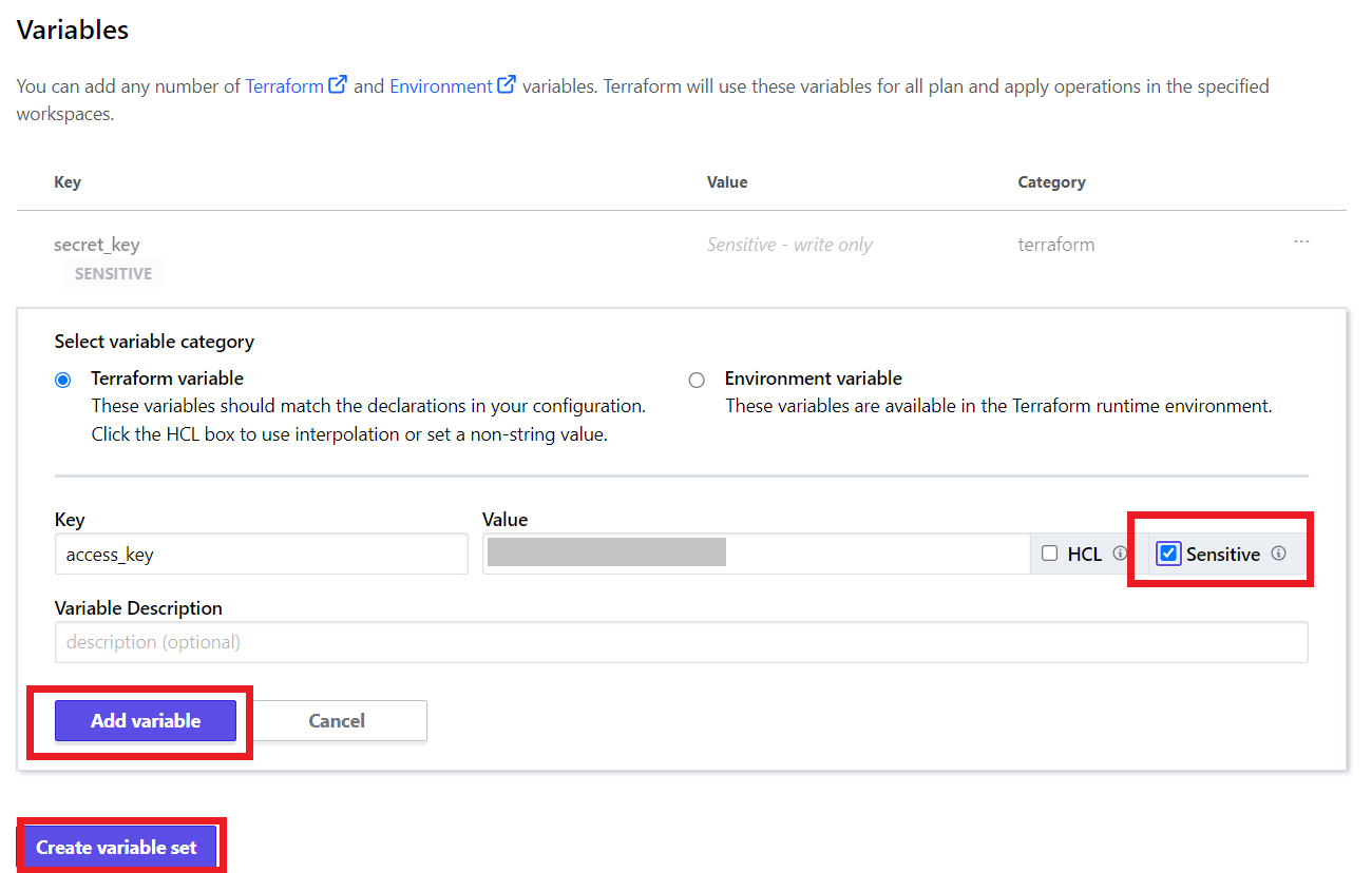 Terraform workspace Configure Variable Sets