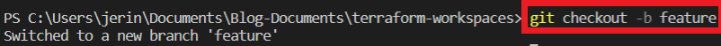 Terraform workspace git checkout Command