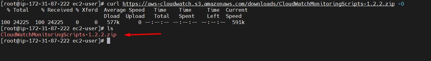 setup Memory(RAM) and diskspace monitor for EC2 instance in AWS CloudWatch install script