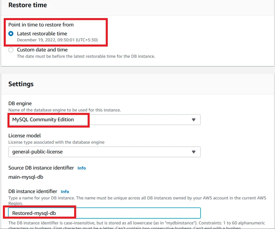 Upgrade MySQL 5.7 RDS DB Instance to Latest Version with Zero Downtime Restore Database Point In Time