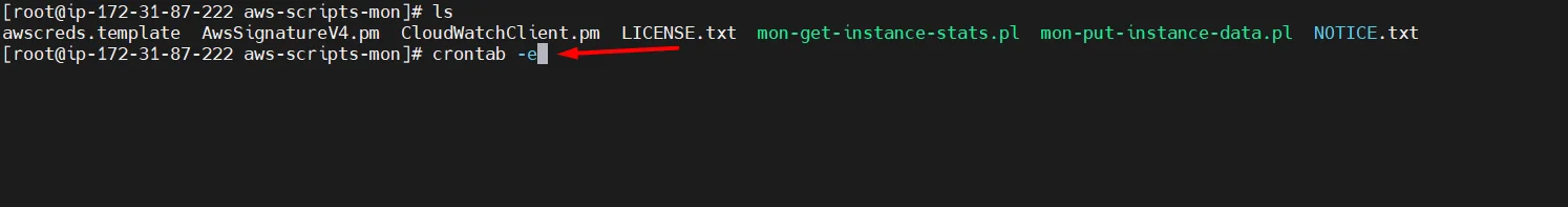 setup Memory(RAM) and diskspace monitor for EC2 instance in AWS CloudWatch crontab