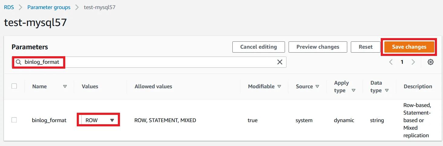 Upgrade MySQL 5.7 RDS DB Instance to Latest Version with Zero Downtime Modify Parameter group 5.7