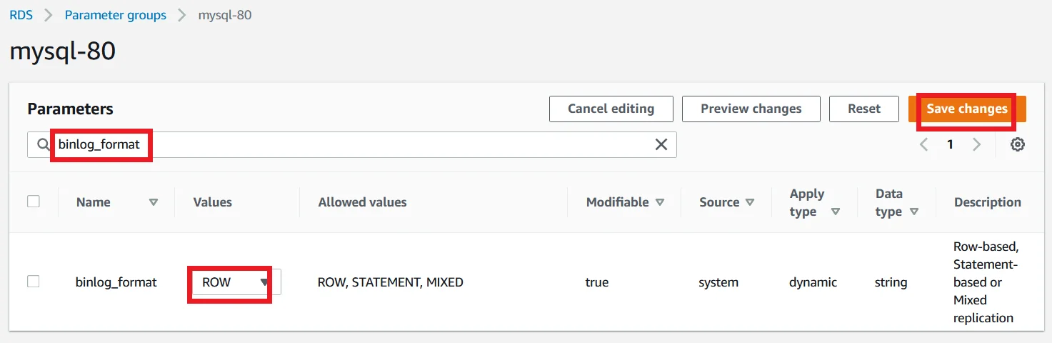 Upgrade MySQL 5.7 RDS DB Instance to Latest Version with Zero Downtime Modify Parameter group 8.0