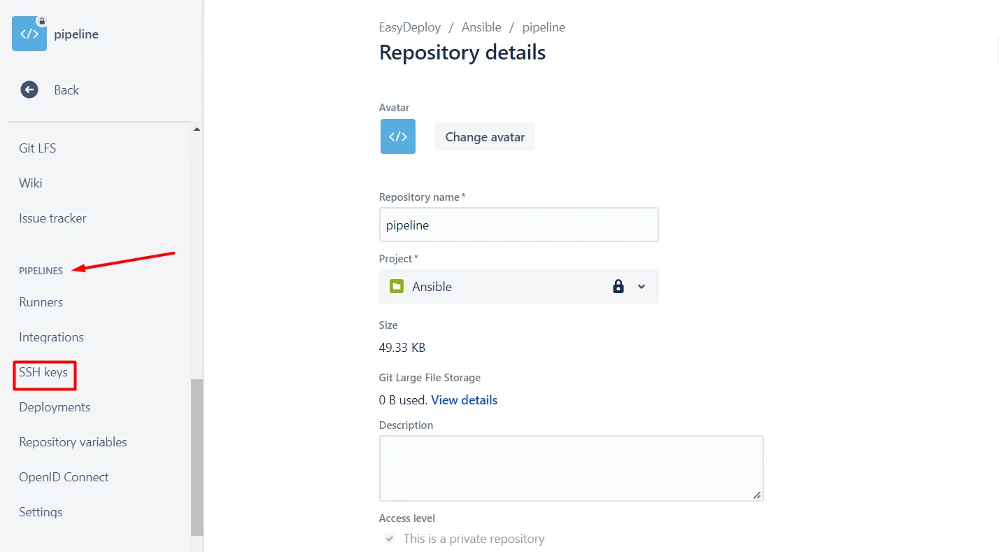 Clone a Bitbucket repository using Bitbucket Pipeline ssh key