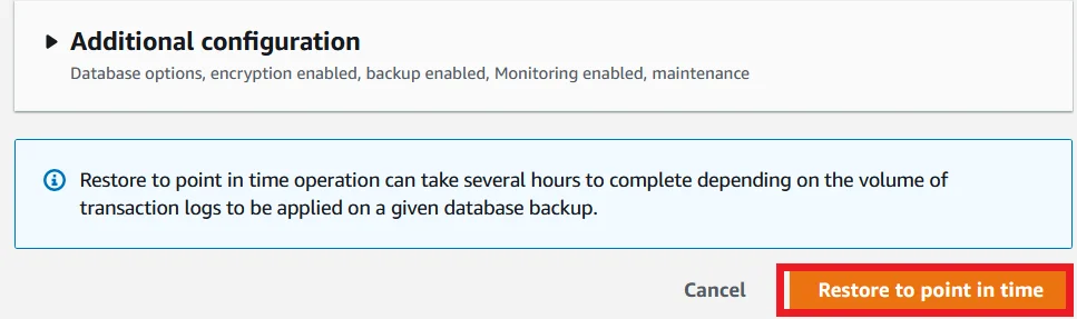 Upgrade MySQL 5.7 RDS DB Instance to Latest Version with Zero Downtime Restore Database Point In Time Create