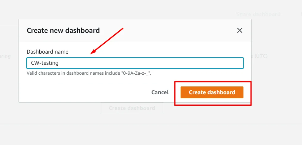 setup Memory(RAM) and diskspace monitor for EC2 instance in AWS CloudWatch dashboard name