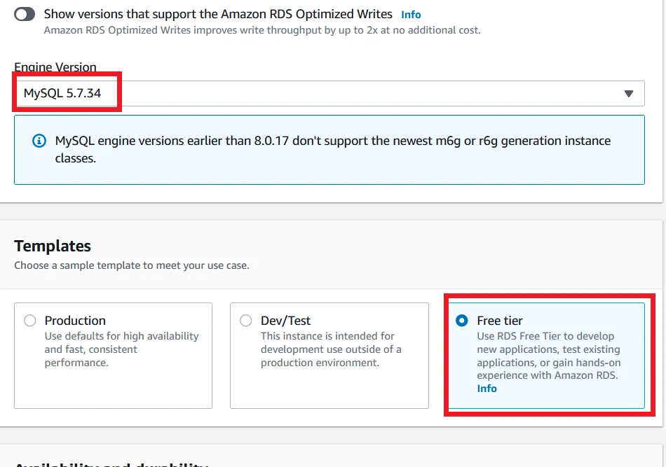 Upgrade MySQL 5.7 RDS DB Instance to Latest Version with Zero Downtime Create Database Engine version