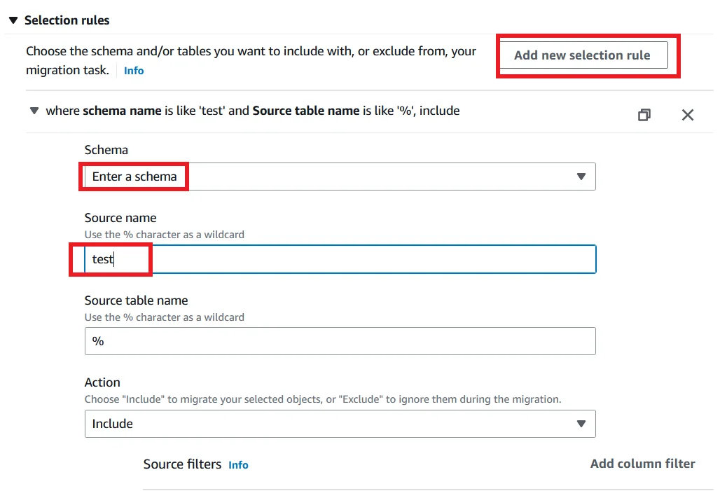 Upgrade MySQL 5.7 RDS DB Instance to Latest Version with Zero Downtime Database Migration Task Schema Settings