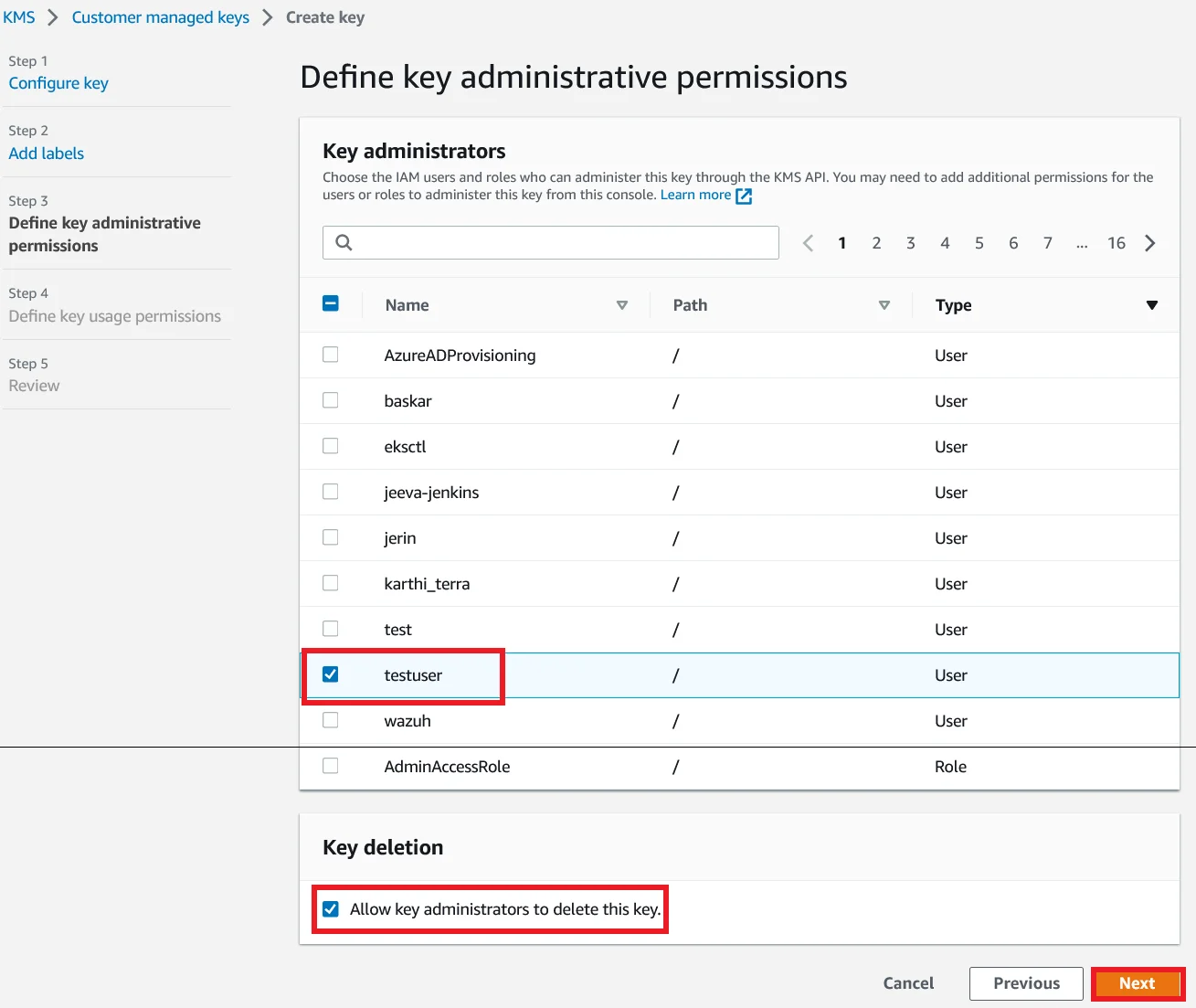 Share RDS snapshot different account Add Admin Permissions in KMS Key