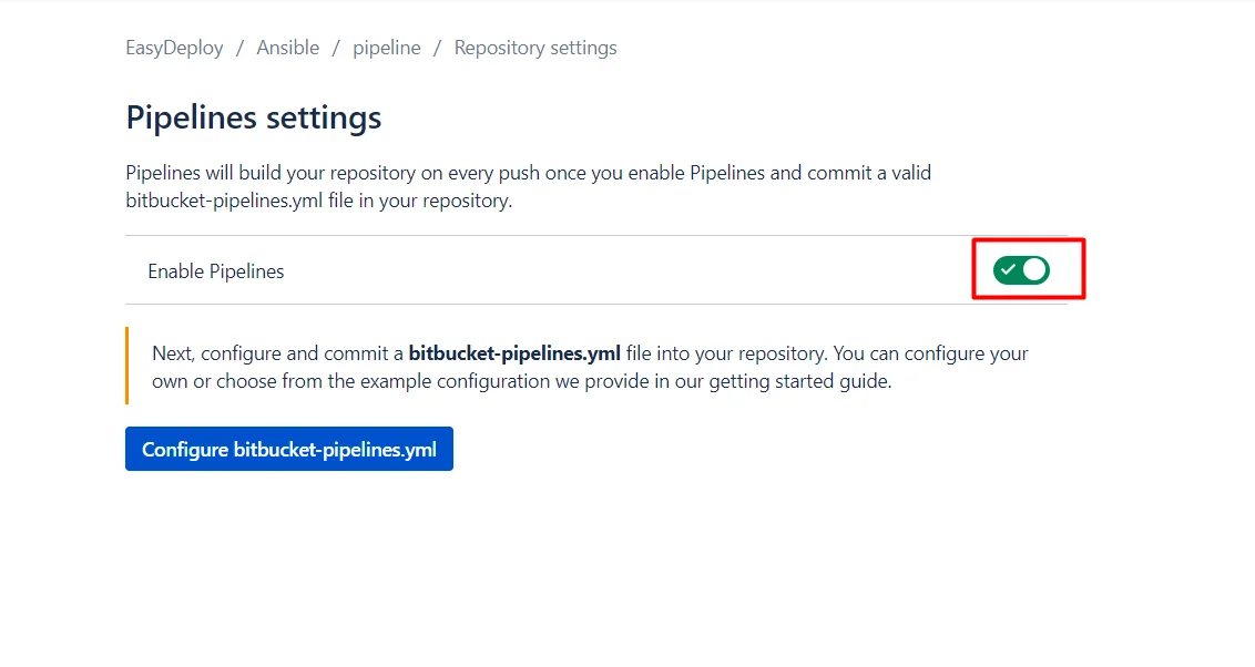 Clone a Bitbucket repository using Bitbucket Pipeline enabled