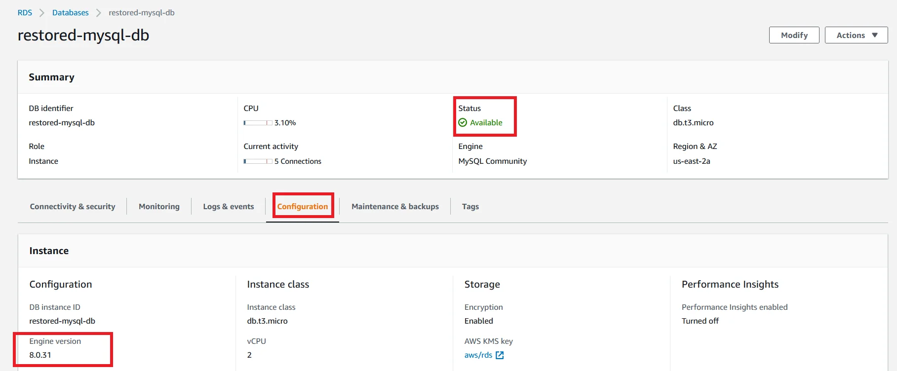 Upgrade MySQL 5.7 RDS DB Instance to Latest Version with Zero Downtime RDS DB Successfully Upgraded