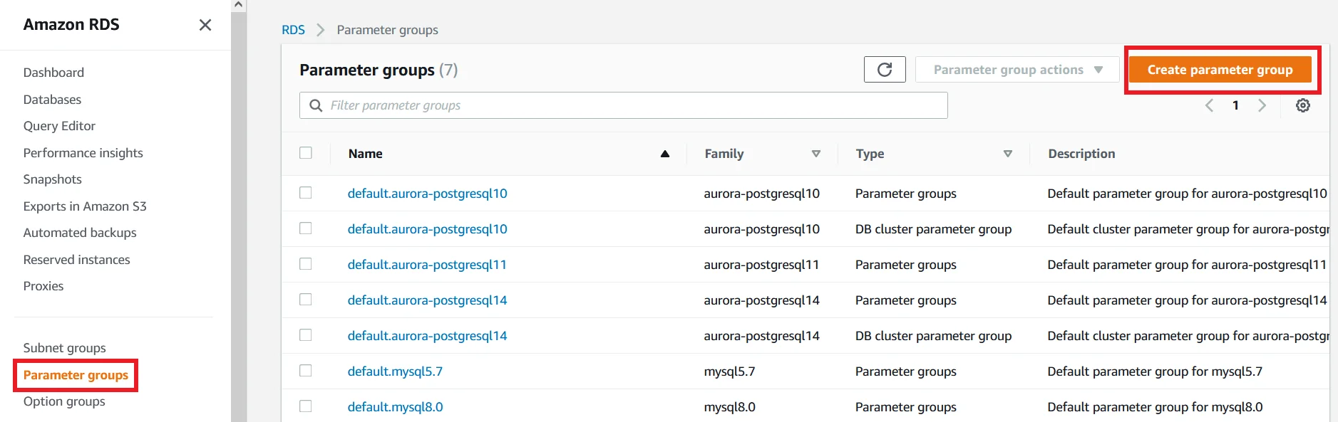 Upgrade Aurora PostgreSQL latest version with 0 Downtime using DMS Create parameter group