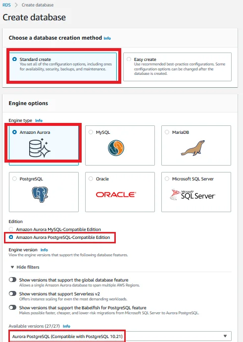 Upgrade Aurora PostgreSQL latest version with 0 Downtime using DMS Choose Engine Source Database