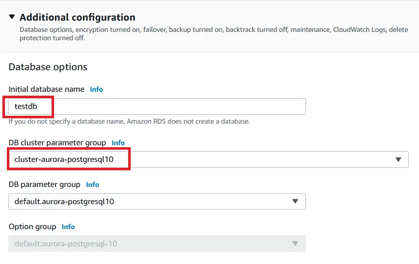 Upgrade Aurora PostgreSQL latest version with 0 Downtime using DMS Select Parameter Group Source Database