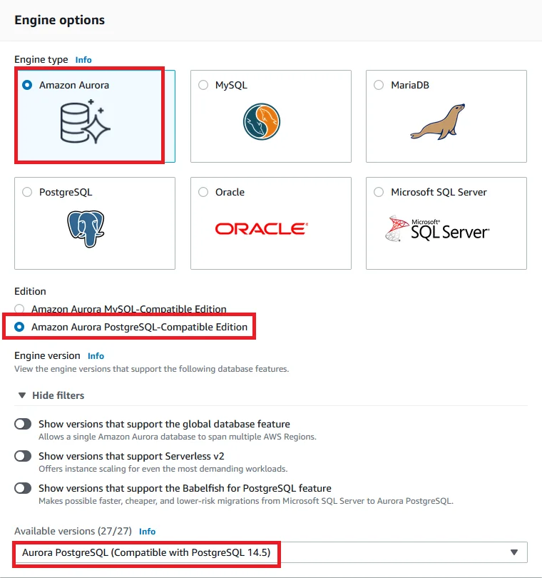 Upgrade Aurora PostgreSQL latest version with 0 Downtime using DMS Choose Engine Target Database