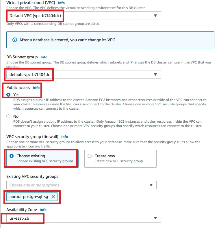 Upgrade Aurora PostgreSQL latest version with 0 Downtime using DMS Connectivity Target Database