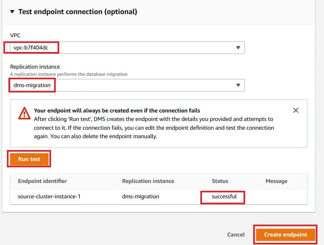 Upgrade Aurora PostgreSQL latest version with 0 Downtime using DMS Source Endpoint Test Connection