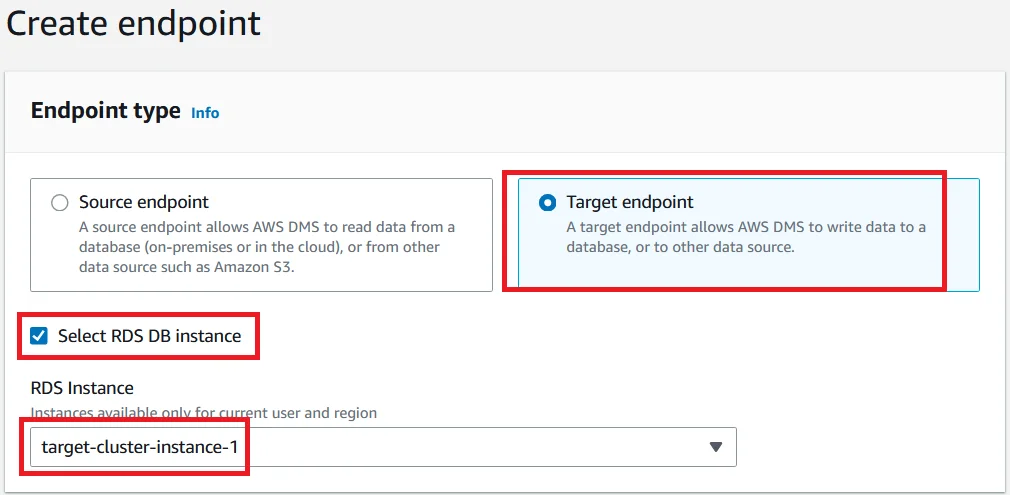 Upgrade Aurora PostgreSQL latest version with 0 Downtime using DMS Choose Target Endpoint