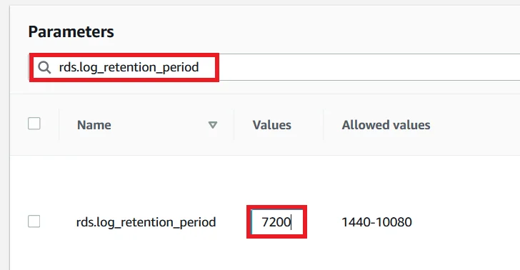 Upgrade Aurora PostgreSQL latest version with 0 Downtime using DMS Edit Log Retention Period